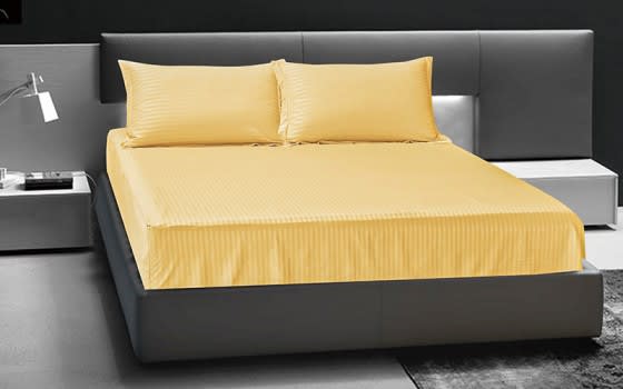 Relax Hotel Stripe Bedsheet Set 2 Pcs - Single Yellow