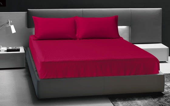 Relax Hotel Stripe Bedsheet Set 2 Pcs - Single Burgundy