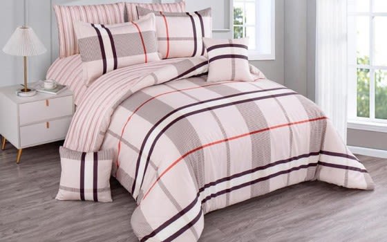 Sheik Cotton Comforter Bedding Set 8 PCS - King Beige