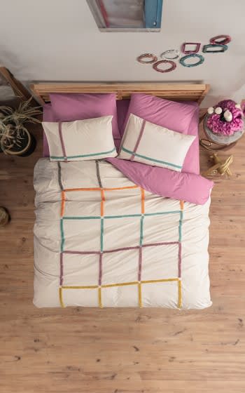 Cotton Box Single Duvet Cover Bedding Set Without Filling 4 PCS - Insula Gul Kurusu