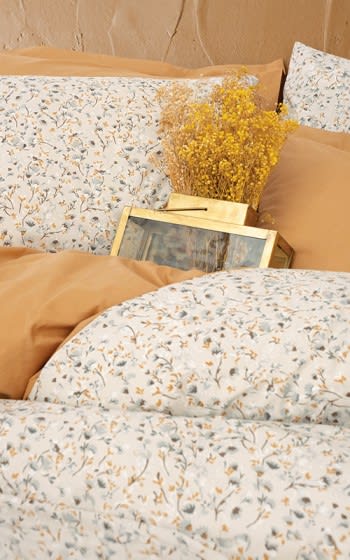 Cotton Box Single Duvet Cover Bedding Set Without Filling 4 PCS - Posy Bej