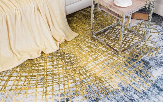 Armada Waterproof Carpet - ( 180 X 280 ) cm Grey & Gold