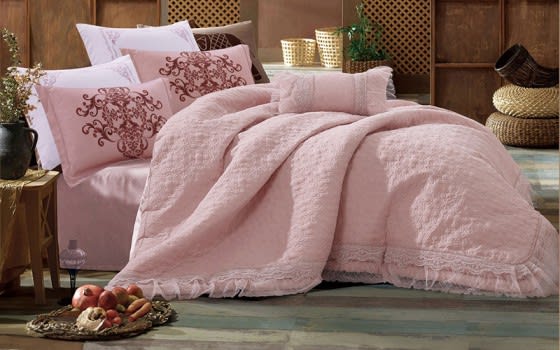 Samah Danteel Comforter Bedding Set 7 PCS - King Pink