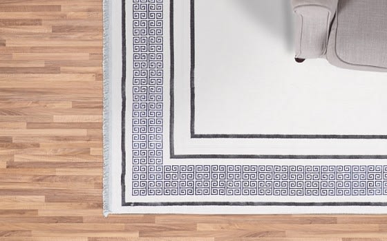 Shine Premium Carpet - ( 240 x 340 ) cm White & Blue