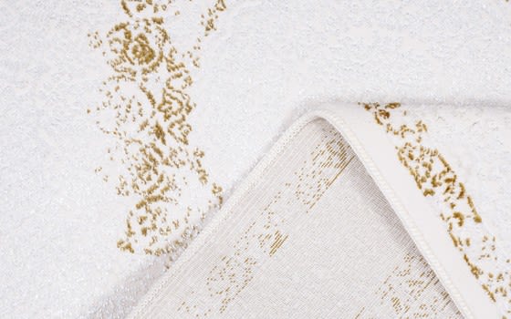 Shine Premium Carpet - ( 80 x 200 ) cm White & Gold