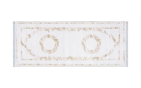 Shine Premium Carpet - ( 80 x 200 ) cm White & Gold