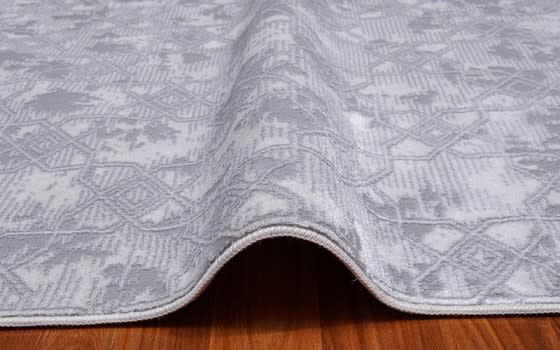 Shine Premium Carpet - ( 80 x 150 ) cm Grey & White