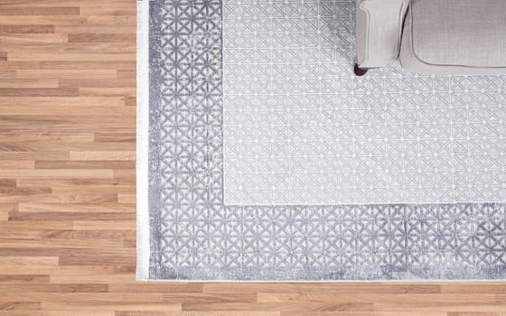 Shine Premium Carpet - ( 200 x 290 ) cm Off White & Blue
