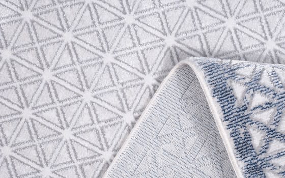 Shine Premium Carpet - ( 80 x 200 ) cm Off White & Blue