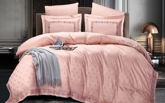 Shahd Quilt Cover Bedding Set Without Filling 6 PCS - King Peach