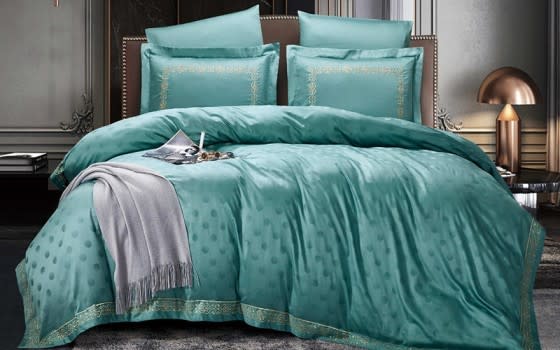 Shahd Quilt Cover Bedding Set Without Filling 6 PCS - King Turquoise