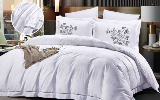 Ward Quilt Cover Bedding Set Without Filling 6 PCS - King White