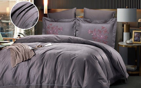 Ward Quilt Cover Bedding Set Without Filling 6 PCS - King D.Grey