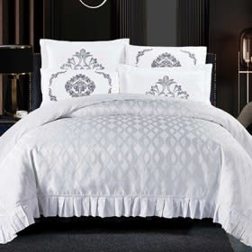 Camilla Quilt Cover Bedding Set Without Filling 6 PCS - King White