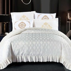 Camilla Quilt Cover Bedding Set Without Filling 6 PCS - King Cream