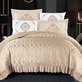 Camilla Quilt Cover Bedding Set Without Filling 6 PCS - King Beige