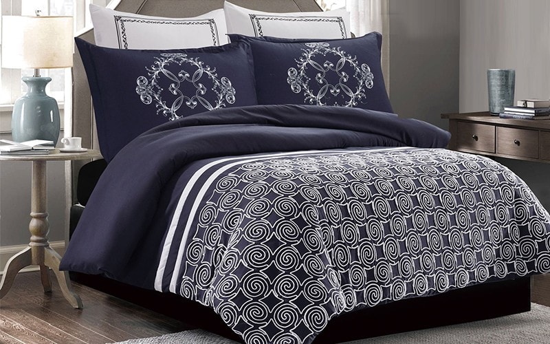 Alia Quilt Cover Bedding Set Without Filling 6 PCS - King Blue 