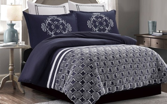 Alia Quilt Cover Bedding Set Without Filling 6 PCS - King Blue 