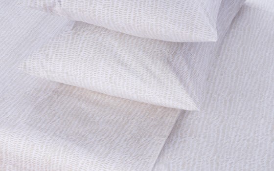 Welspun Basics Spotted Bed Sheet Set 4 PCS - Queen White & Beige ( 200 TC )