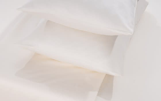 Welspun Basics Plain Bed Sheet Set 4 PCS - Queen Cream ( 220 TC )