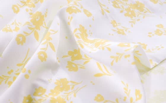 Welspun Basics Printed Bed Sheet Set 4 PCS - Queen White & Yellow ( 220 TC )