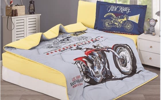 Aria Kids Comforter Bedding Set - Grey & Yellow