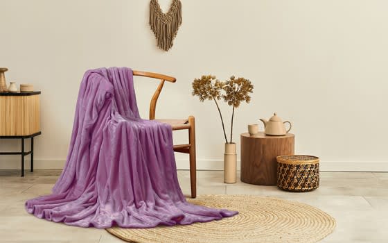 Al Saad home Flannel Blanket 1 PC - King Violet 