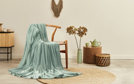 Al Saad home Flannel Blanket 1 PC - King Mint Green 