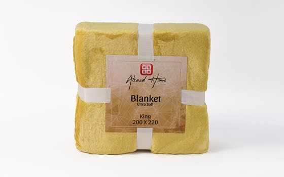 Al Saad home Flannel Blanket 1 PC - King Yellow 
