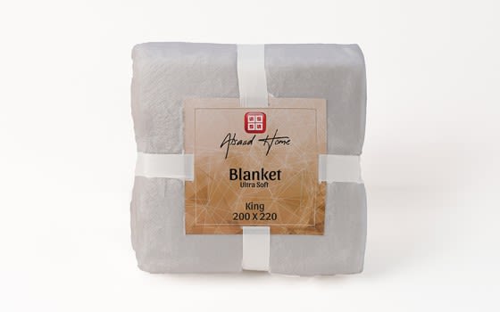 Al Saad home Flannel Blanket 1 PC - King Off White 