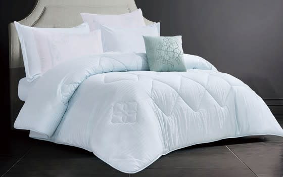 Alabama Stripe Comforter Bedding Set 6 PCS - Queen L.Blue