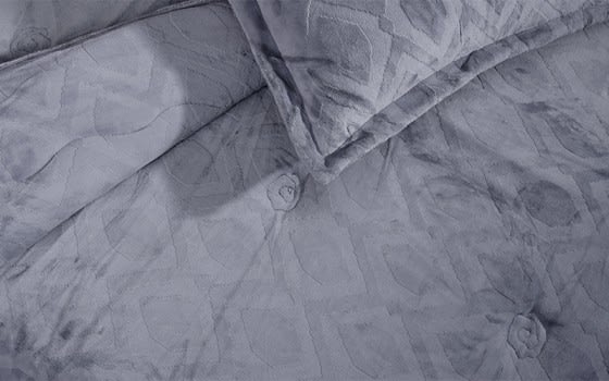 Velvador Velvet Comforter Bedding Set 6 PCS - King D.Grey