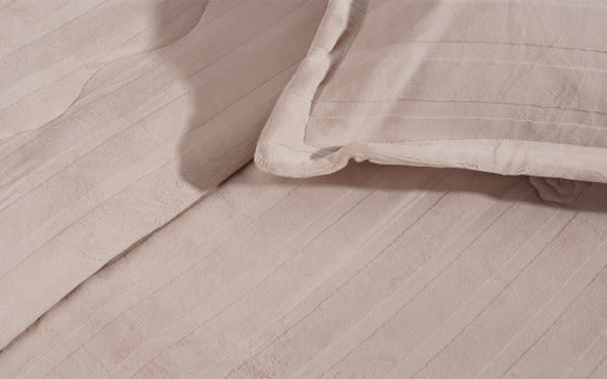 Marshmallow Velvet Comforter Bedding Set 6 PCS - King Beige