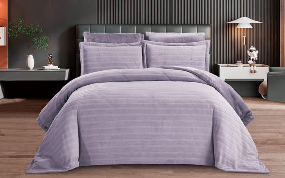 Marshmallow Velvet Comforter Bedding Set 6 PCS - King Grey