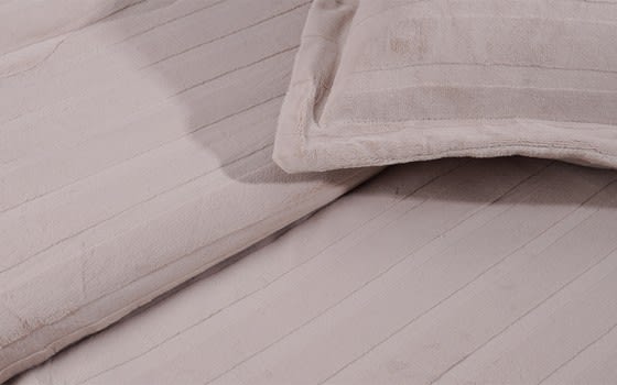Marshmallow Velvet Comforter Bedding Set 4 Pcs - Single L.Beige