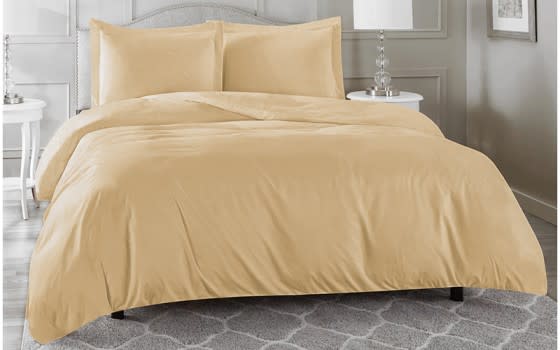 Fahsion Plain Quilt Cover Bedding Set Without Filling 3 PCS - Single Beige