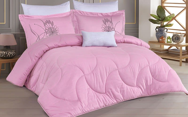 Caldera Cotton Comforter Bedding Set 7 PCS - King Pink