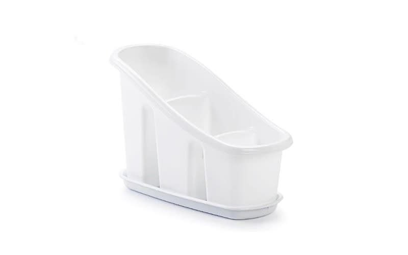 Plastic Forte Cutlery Drainer with Tray - White