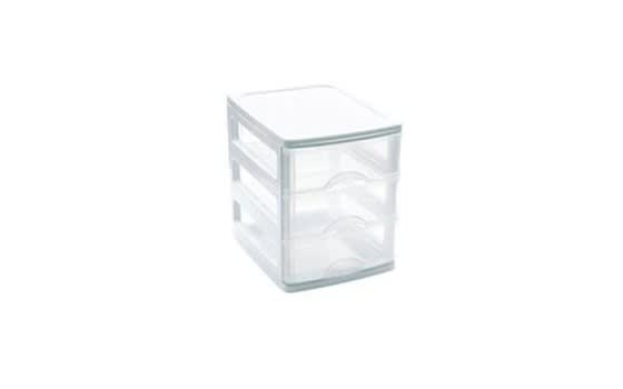 Plastic Forte Turia Chest of 3 Drawers - Transparent & Green