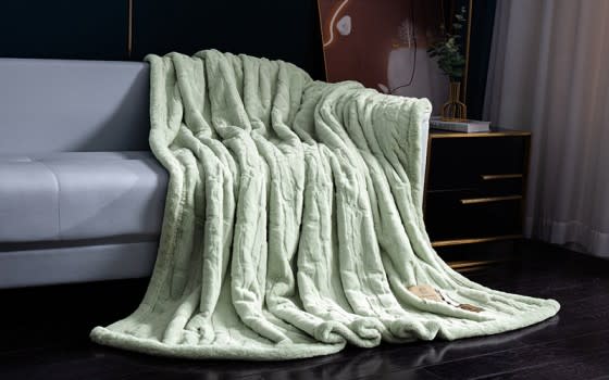 Bunny Fur Blanket - King Green