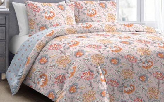 Martha Stewart Cotton Comforter Bedding Set 3 PCS - King Multi Color