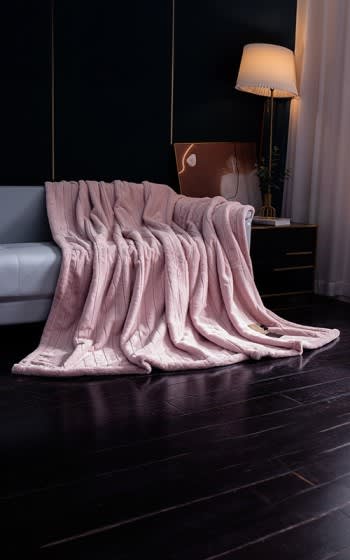 Bunny Fur Blanket - Single Pink