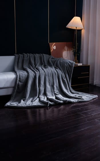 Bunny Fur Blanket - Single D.Grey