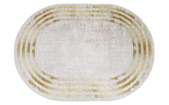 Armada Waterproof Carpet - Oval ( 160 X 230 ) cm Beige & Gold