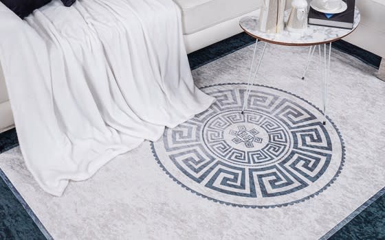 Armada Waterproof Carpet - ( 180 X 120 ) cm Grey & Off White