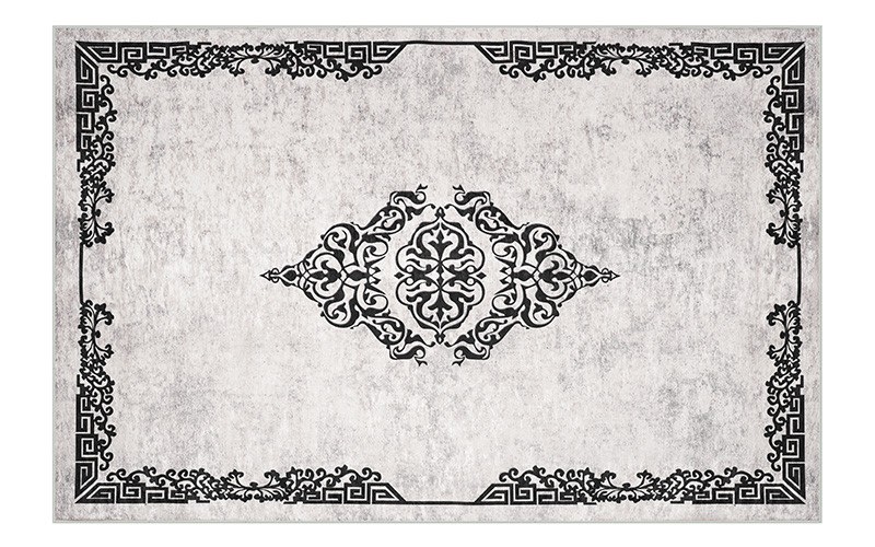 Armada Waterproof Carpet - ( 180 X 280 ) cm Off White & Black