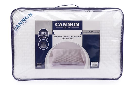 Cannon Cooling Jacquard Pillow - White (Medium Firm)