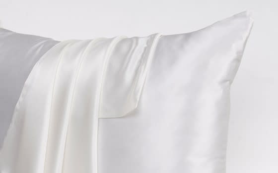 غطاء وسادة حرير 16 مومي 1 قطعة - أبيض