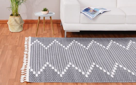 Summer Premium Carpet - ( 160 x 230 ) cm Grey & White