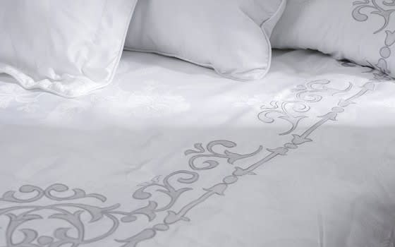 Alma Embroidered Wedding Comforter Bedding Set 8 PCS - King White